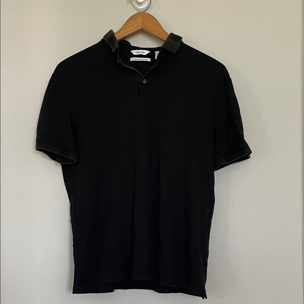 Calvin Klein Black The Liquid Touch Polo Sz M GUC